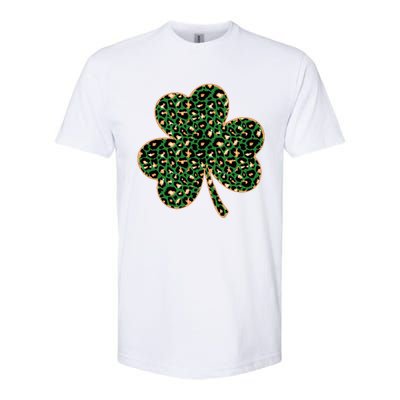 Irish Clover Green Gold Leopard Print Softstyle CVC T-Shirt