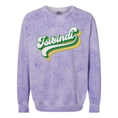 Isibindi Colorful Groovy Retro Style School Spirit Wear Colorblast Crewneck Sweatshirt