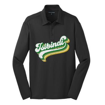 Isibindi Colorful Groovy Retro Style School Spirit Wear Silk Touch Performance Long Sleeve Polo