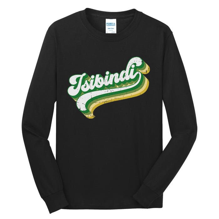 Isibindi Colorful Groovy Retro Style School Spirit Wear Tall Long Sleeve T-Shirt