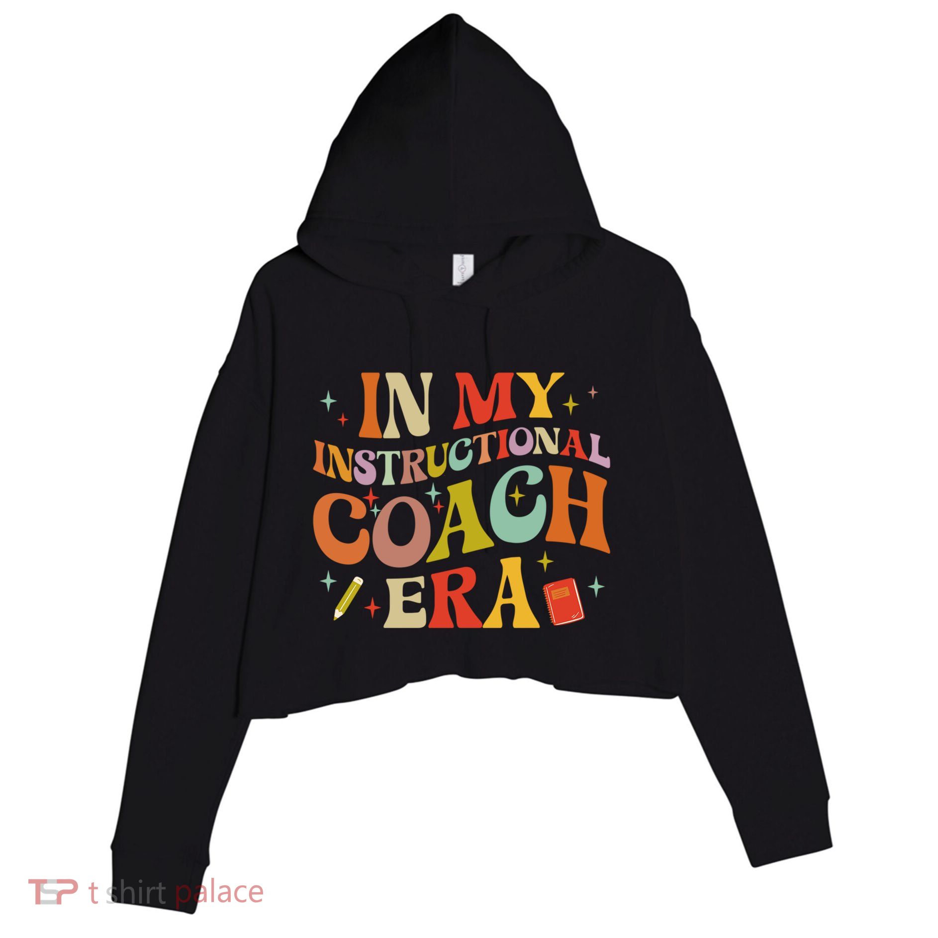 Instructional Coach Gift For Academic Specialist Crop Fleece Hoodie