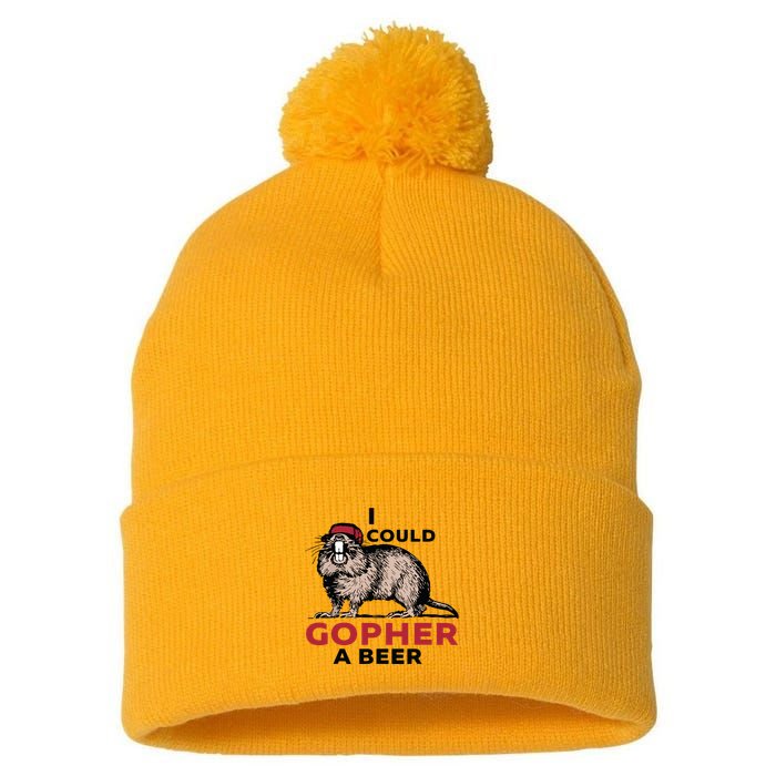 I Could Gopher A Beer Pom Pom 12in Knit Beanie
