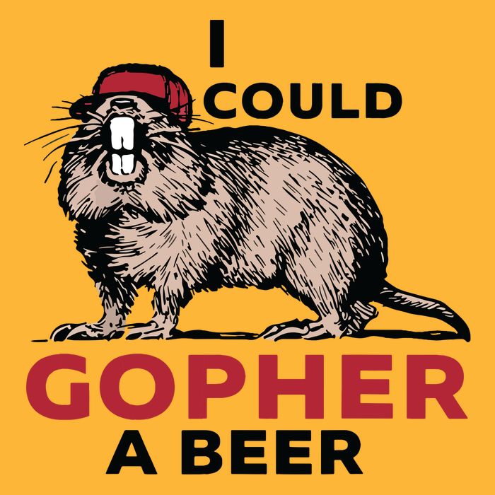 I Could Gopher A Beer Pom Pom 12in Knit Beanie