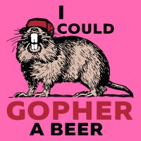 I Could Gopher A Beer Stripe Pom Pom Beanie