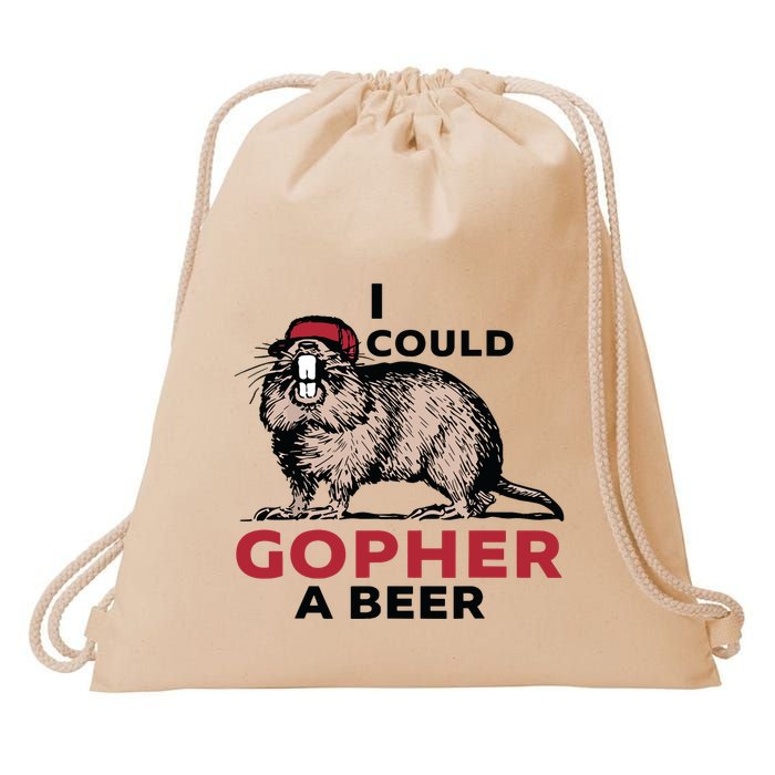 I Could Gopher A Beer Drawstring Bag