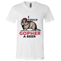 I Could Gopher A Beer V-Neck T-Shirt