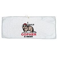 I Could Gopher A Beer Large Microfiber Waffle Golf Towel