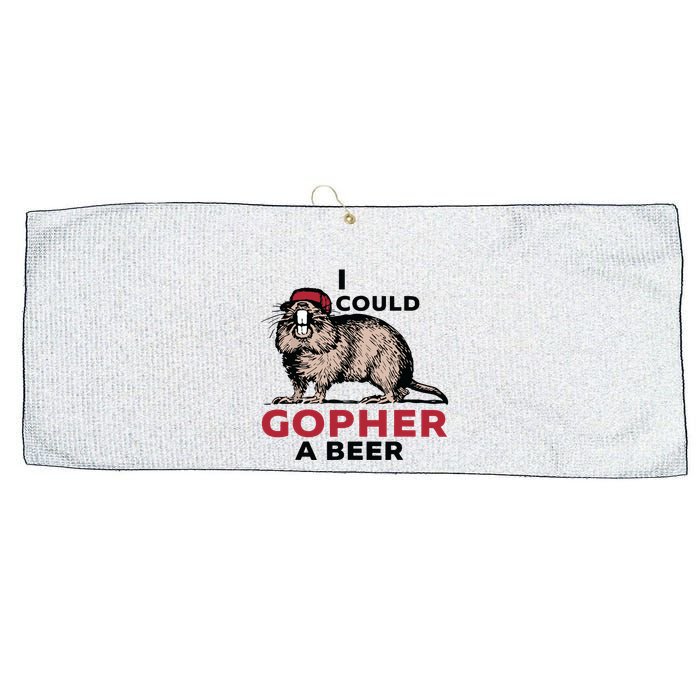 I Could Gopher A Beer Large Microfiber Waffle Golf Towel