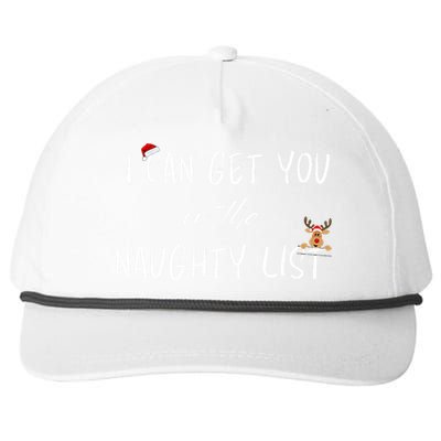 I Can Get You On The Naughty List Funny Christmas Apparell Snapback Five-Panel Rope Hat