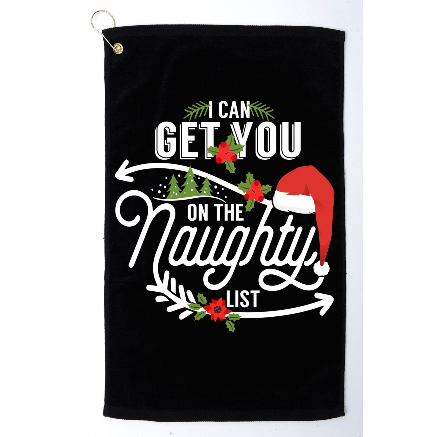I Can Get You On Santa Naughty List Funny Christmas Gifts Golf Towel