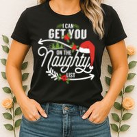I Can Get You On Santa Naughty List Funny Christmas Gifts Womens T-Shirt