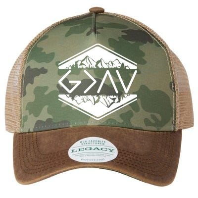 Inspirational Christian God Is Greater Than The High And Lows Camping Legacy Tie Dye Trucker Hat