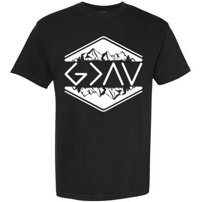 Inspirational Christian God Is Greater Than The High And Lows Camping Garment-Dyed Heavyweight T-Shirt