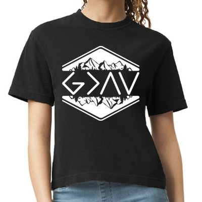 Inspirational Christian God Is Greater Than The High And Lows Camping Comfort Colors Boxy T-Shirt
