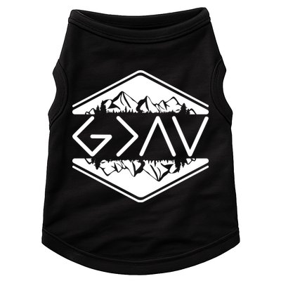 Inspirational Christian God Is Greater Than The High And Lows Camping Doggie Tank