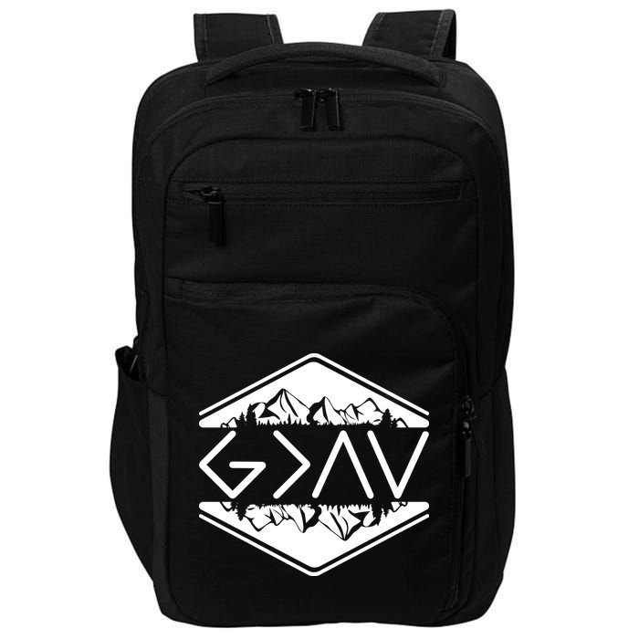 Inspirational Christian God Is Greater Than The High And Lows Camping Impact Tech Backpack