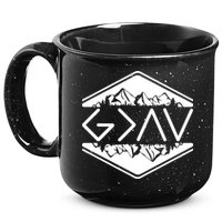 Inspirational Christian God Is Greater Than The High And Lows Camping 15oz Campfire Ceramic Mug