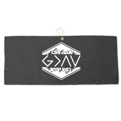 Inspirational Christian God Is Greater Than The High And Lows Camping Large Microfiber Waffle Golf Towel