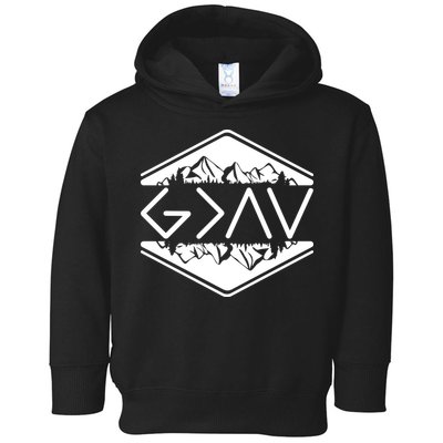 Inspirational Christian God Is Greater Than The High And Lows Camping Toddler Hoodie