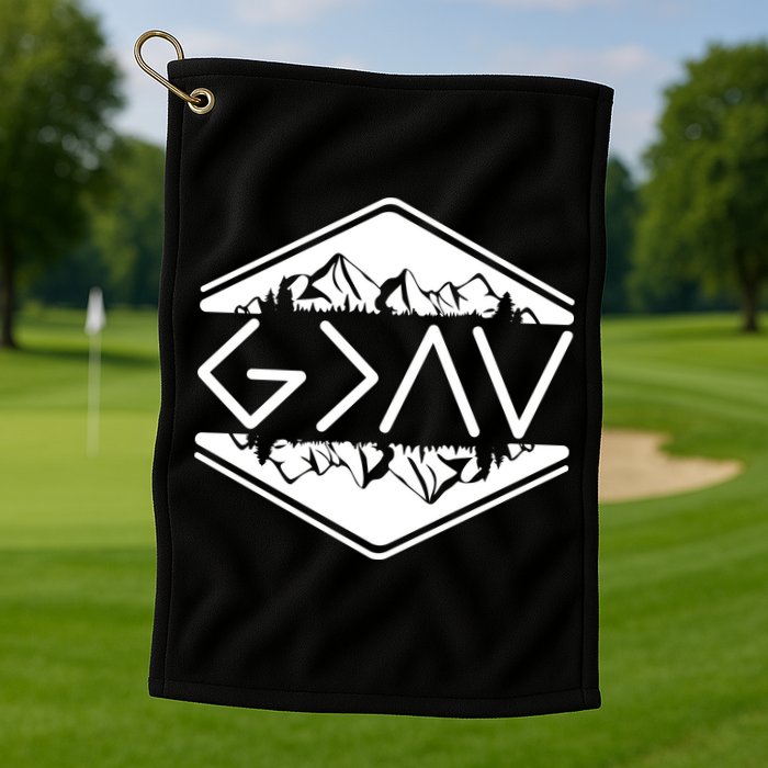 Inspirational Christian God Is Greater Than The High And Lows Camping Golf Towel