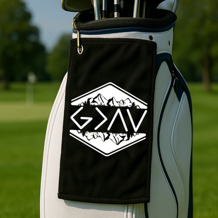 Inspirational Christian God Is Greater Than The High And Lows Camping Golf Towel