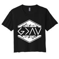 Inspirational Christian God Is Greater Than The High And Lows Camping Crop Top