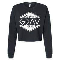 Inspirational Christian God Is Greater Than The High And Lows Camping Cropped Pullover Crew
