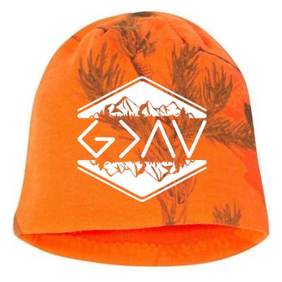 Inspirational Christian God Is Greater Than The High And Lows Camping Kati - Camo Knit Beanie