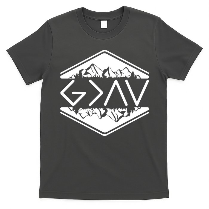 Inspirational Christian God Is Greater Than The High And Lows Camping T-Shirt