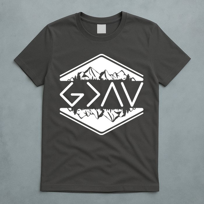 Inspirational Christian God Is Greater Than The High And Lows Camping T-Shirt
