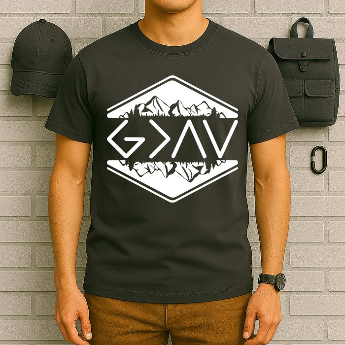 Inspirational Christian God Is Greater Than The High And Lows Camping T-Shirt