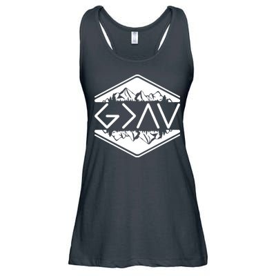 Inspirational Christian God Is Greater Than The High And Lows Camping Ladies Essential Flowy Tank