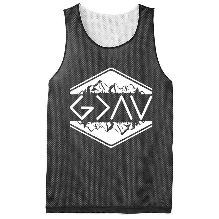 Inspirational Christian God Is Greater Than The High And Lows Camping Mesh Reversible Basketball Jersey Tank