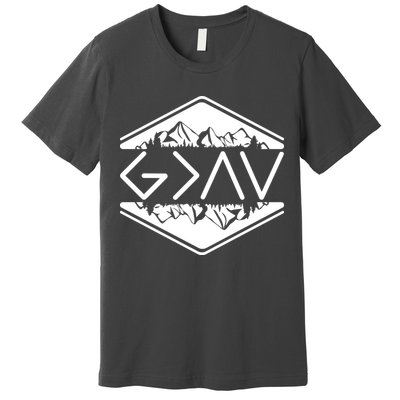 Inspirational Christian God Is Greater Than The High And Lows Camping Premium T-Shirt