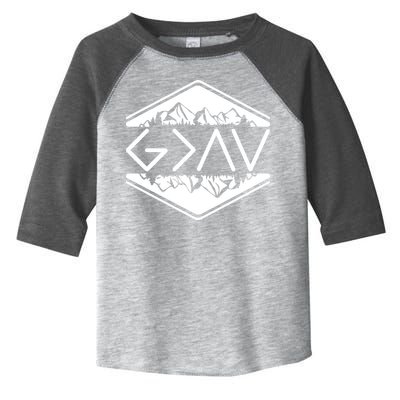 Inspirational Christian God Is Greater Than The High And Lows Camping Toddler Fine Jersey T-Shirt