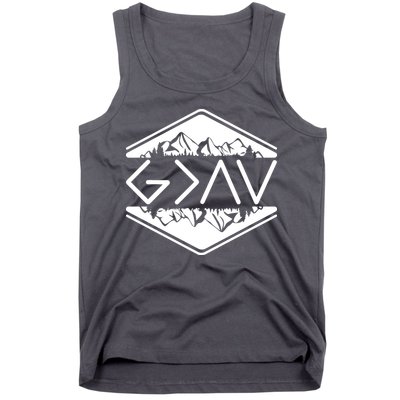Inspirational Christian God Is Greater Than The High And Lows Camping Tank Top