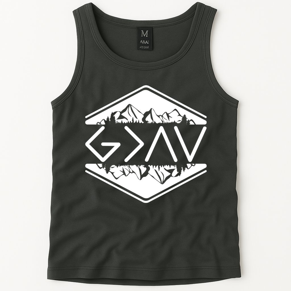 Inspirational Christian God Is Greater Than The High And Lows Camping Tank Top