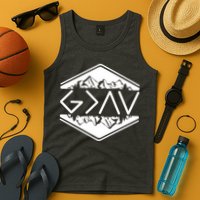 Inspirational Christian God Is Greater Than The High And Lows Camping Tank Top