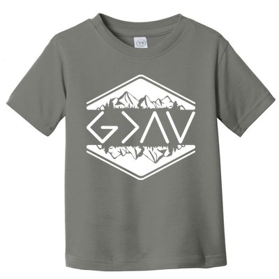 Inspirational Christian God Is Greater Than The High And Lows Camping Toddler T-Shirt