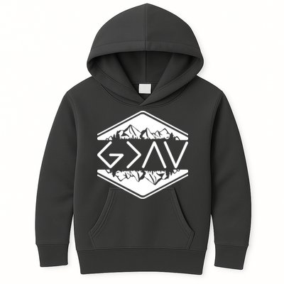 Inspirational Christian God Is Greater Than The High And Lows Camping Kids Hoodie