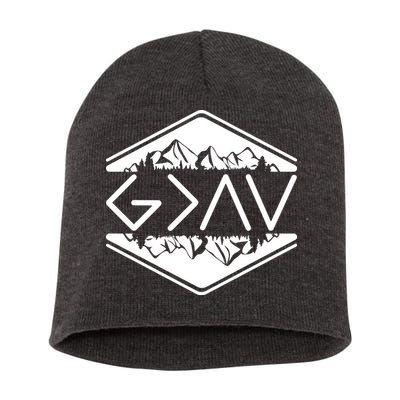 Inspirational Christian God Is Greater Than The High And Lows Camping Short Acrylic Beanie