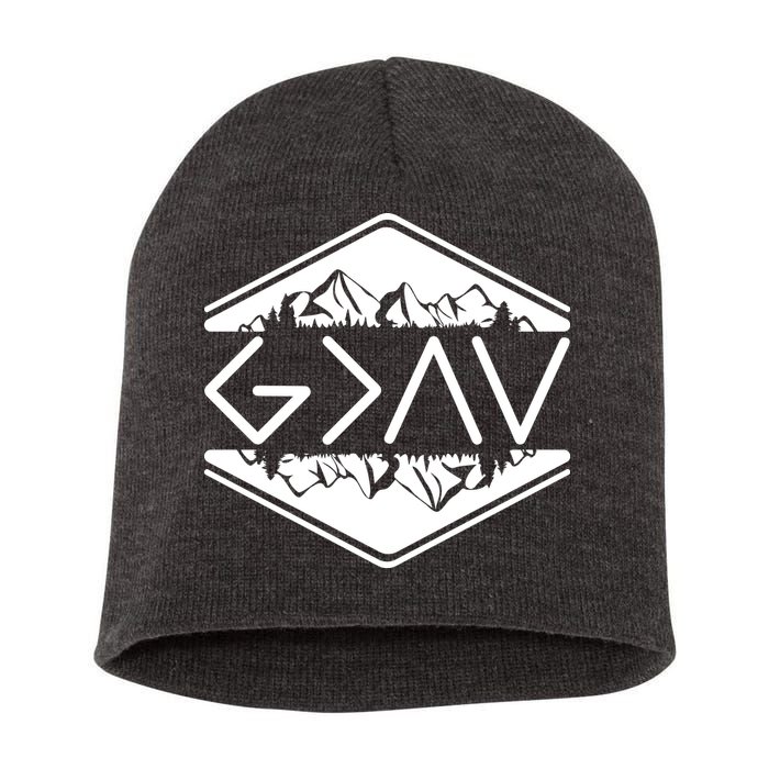 Inspirational Christian God Is Greater Than The High And Lows Camping Short Acrylic Beanie