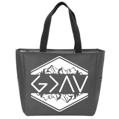 Inspirational Christian God Is Greater Than The High And Lows Camping Zip Tote Bag