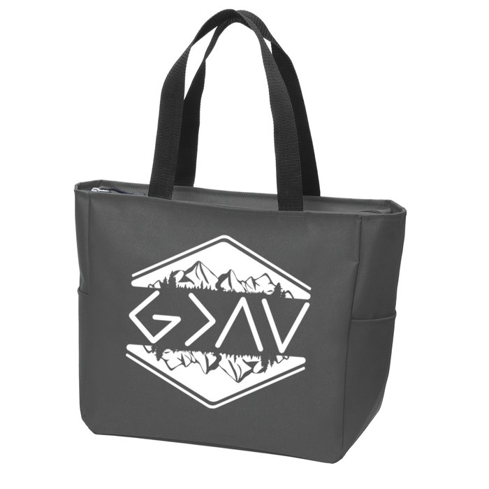 Inspirational Christian God Is Greater Than The High And Lows Camping Zip Tote Bag