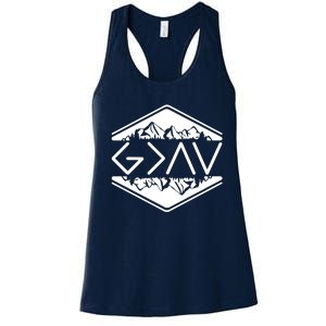 Inspirational Christian God Is Greater Than The High And Lows Camping Women's Racerback Tank