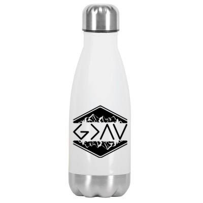 Inspirational Christian God Is Greater Than The High And Lows Camping Stainless Steel Insulated Water Bottle