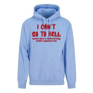 I Cant Go To Hell Satan Has A Restraining Order Against Me Funny Unisex Surf Hoodie