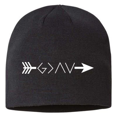 Inspirational Christian God Is Greater Than The High And Lows Shooting Arrow Sustainable Beanie