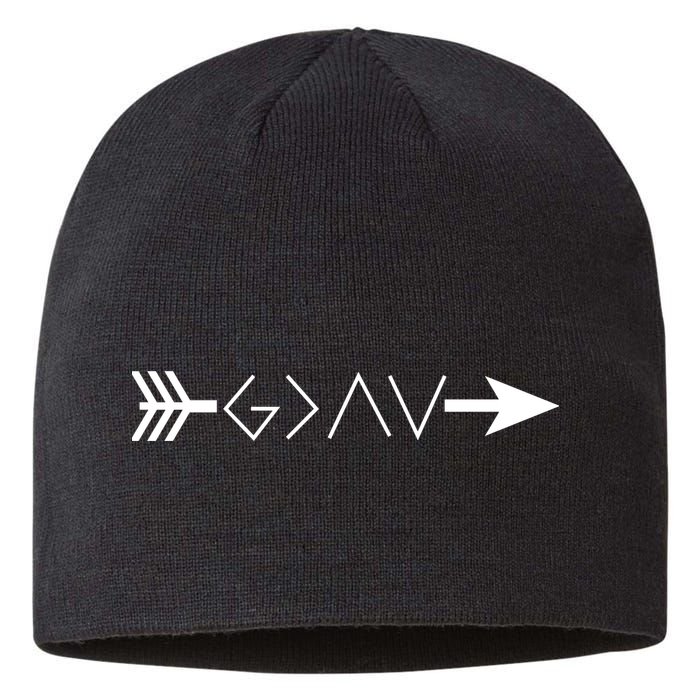 Inspirational Christian God Is Greater Than The High And Lows Shooting Arrow Sustainable Beanie