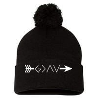 Inspirational Christian God Is Greater Than The High And Lows Shooting Arrow Pom Pom 12in Knit Beanie